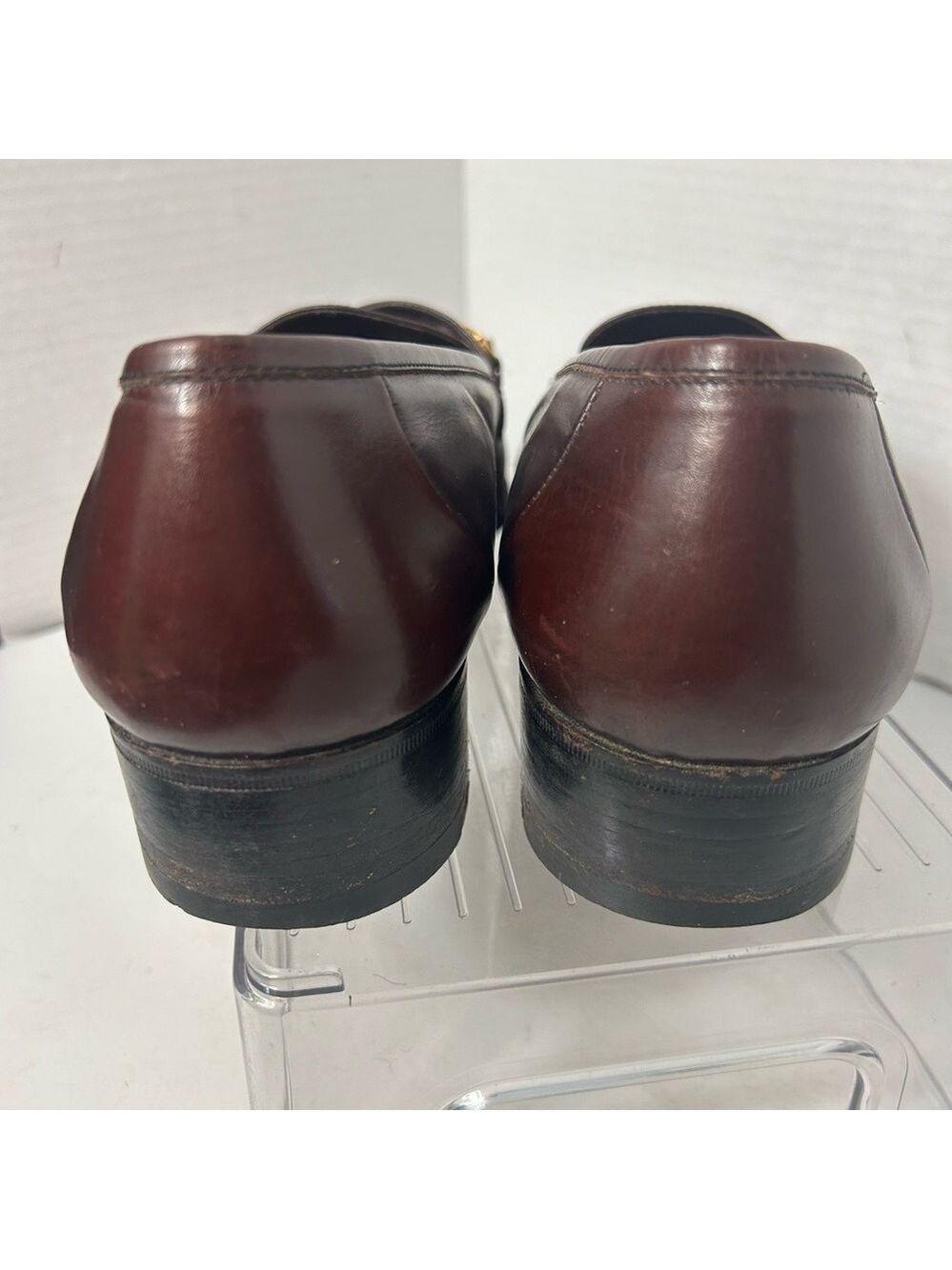 GUCCI Authentic Men’s Loafer Fringe Oxblood Made in Italy 41 US 9.5 US Horsebit - Picture 6 of 14